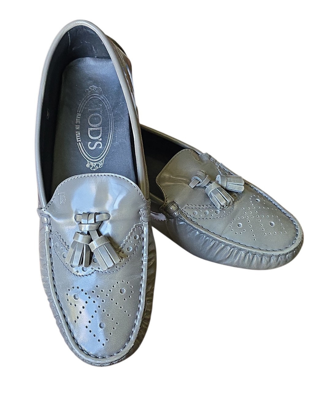 Tod's Gommino Grey Loafers Eu 36.5 Us 6.5-7 Euc